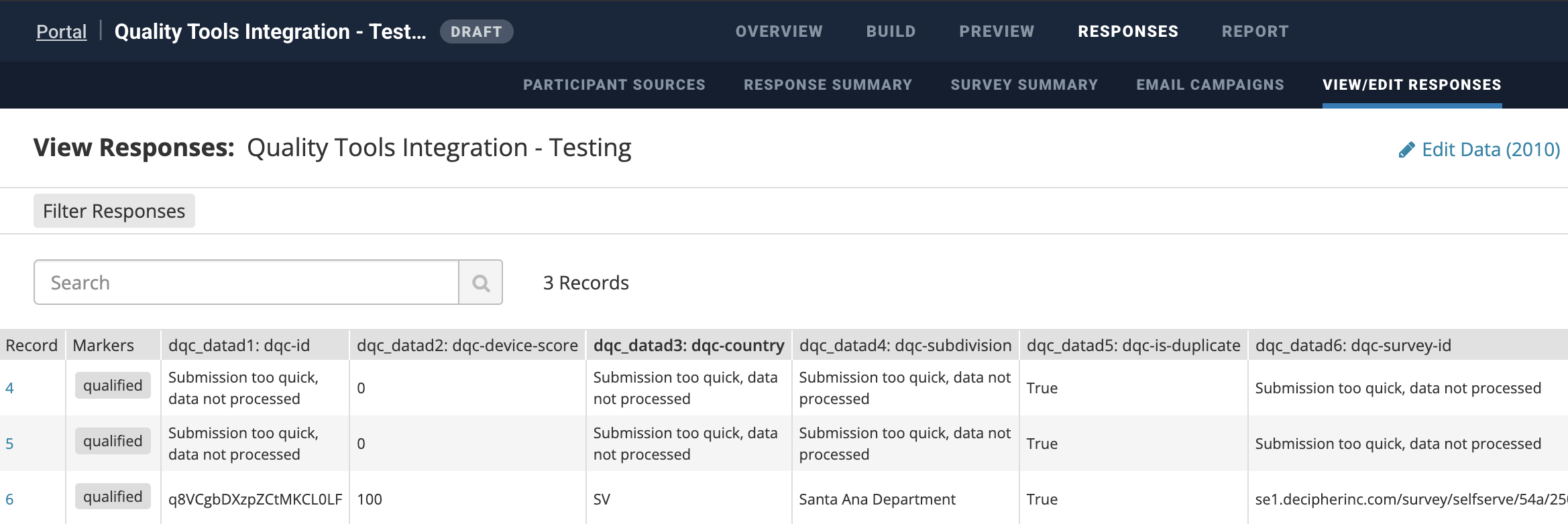 DQC Request Too Fast Example